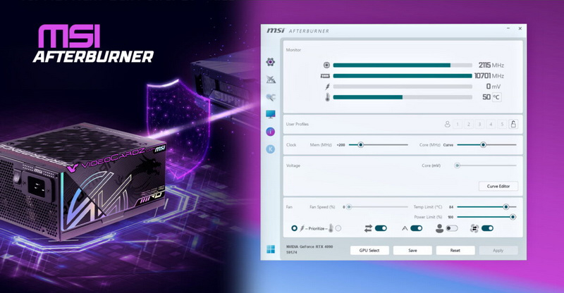 زادت MSI أمان RTX 5000 وRX 9000، بإضافة وضع GPU Safeguard+ في برنامج Afterburner لحماية المنافذ من الذوبان.