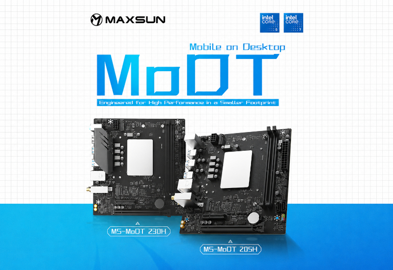 قدمت MaxSun لوحات MoDT المحدثة المزودة بمعالج Raptor Lake Core 200H مدمجًا فيها.