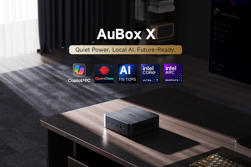 شويي أطلقت جهاز كمبيوتر مدمج جديد يُدعى AuBox X مزودًا بمعالج Intel Core Ultra.