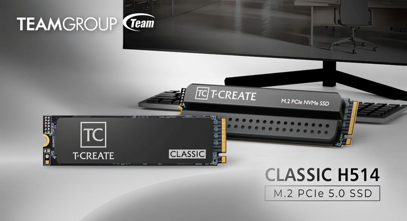 فريق TeamGroup أطلق SSD T‑Create Classic H514 PCIe 5.0، المصمم للحمولات المحلية للذكاء الاصطناعي: سعة حتى 4 تيرابايت وسرعة قراءة تصل إلى 14 200 مغ/ثانية