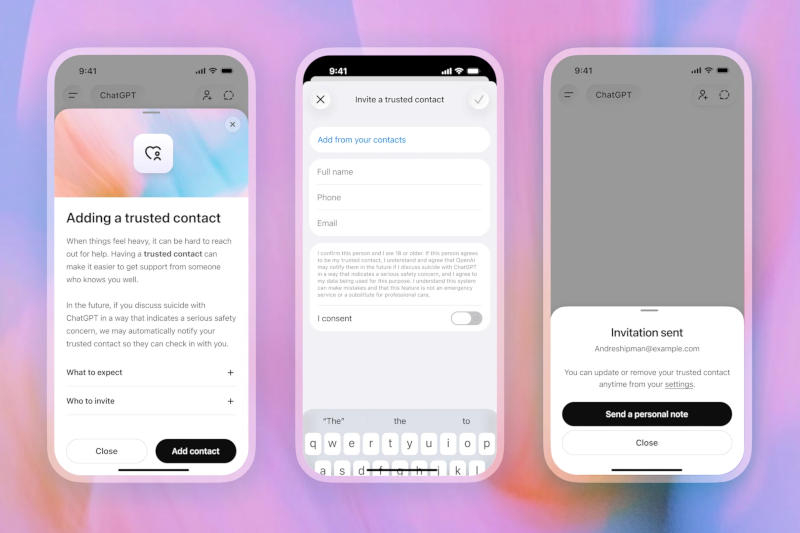 يُعتبر الآن لدى ChatGPT "جهة موثوقة" ستقوم بإبلاغ عن نوايا المستخدم في إيذاء نفسه.