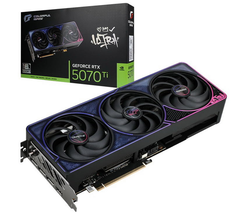 قدمت شركة Colorful بطاقة الرسوميات iGame GeForce RTX 5070 Ti Ultra Z Black OC مع منفذ طاقة قابل للإزالة GC-HPWR