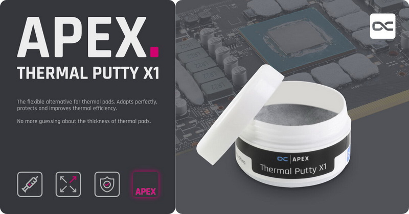أطلقت شركة Alphacool مادة عازلة حرارية سائلة جديدة – Apex Thermal Putty X1