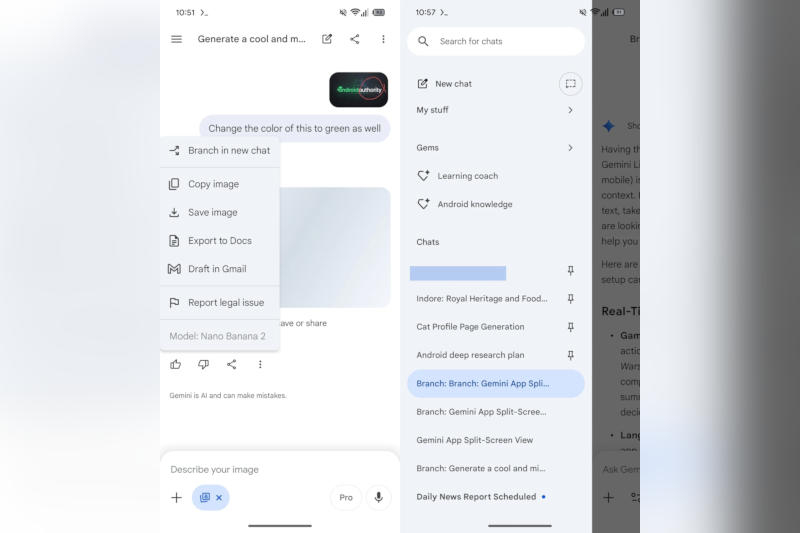 جوجل جيميني ستطلق فصل المحادثات—كما في شات جي بي تي